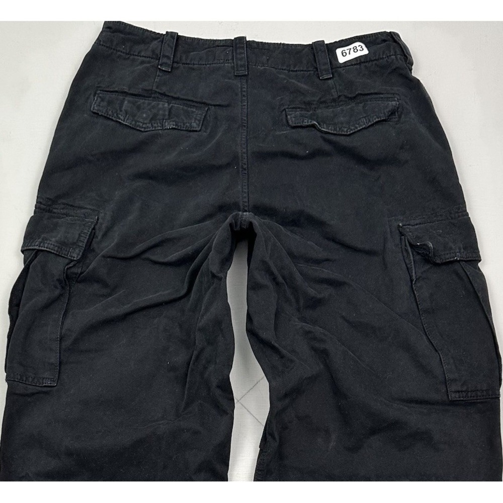 Abercrombie & Fitch Baggy Cargo Pants Men Fits 30x30 Black Wide Leg Heavyweight